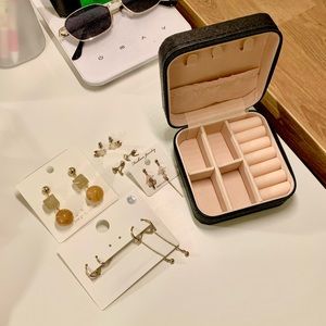 Earrings and Jewelry Case Bundle